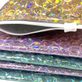 hot pink blue silver holographic cosmetic bubble bag